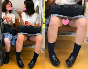 股をおっぴろげてエロい内太ももを見せつける美少女JKちゃん【JK対面撮り】