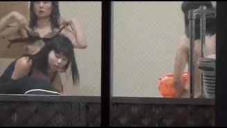 全裸盗撮丸撮り( DJ3人組) 脱衣所でのシーン